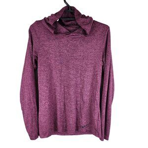 Womens Heather Purple Nike Dri-Fit Hooded Shirt Long Sleeve Running Size XS